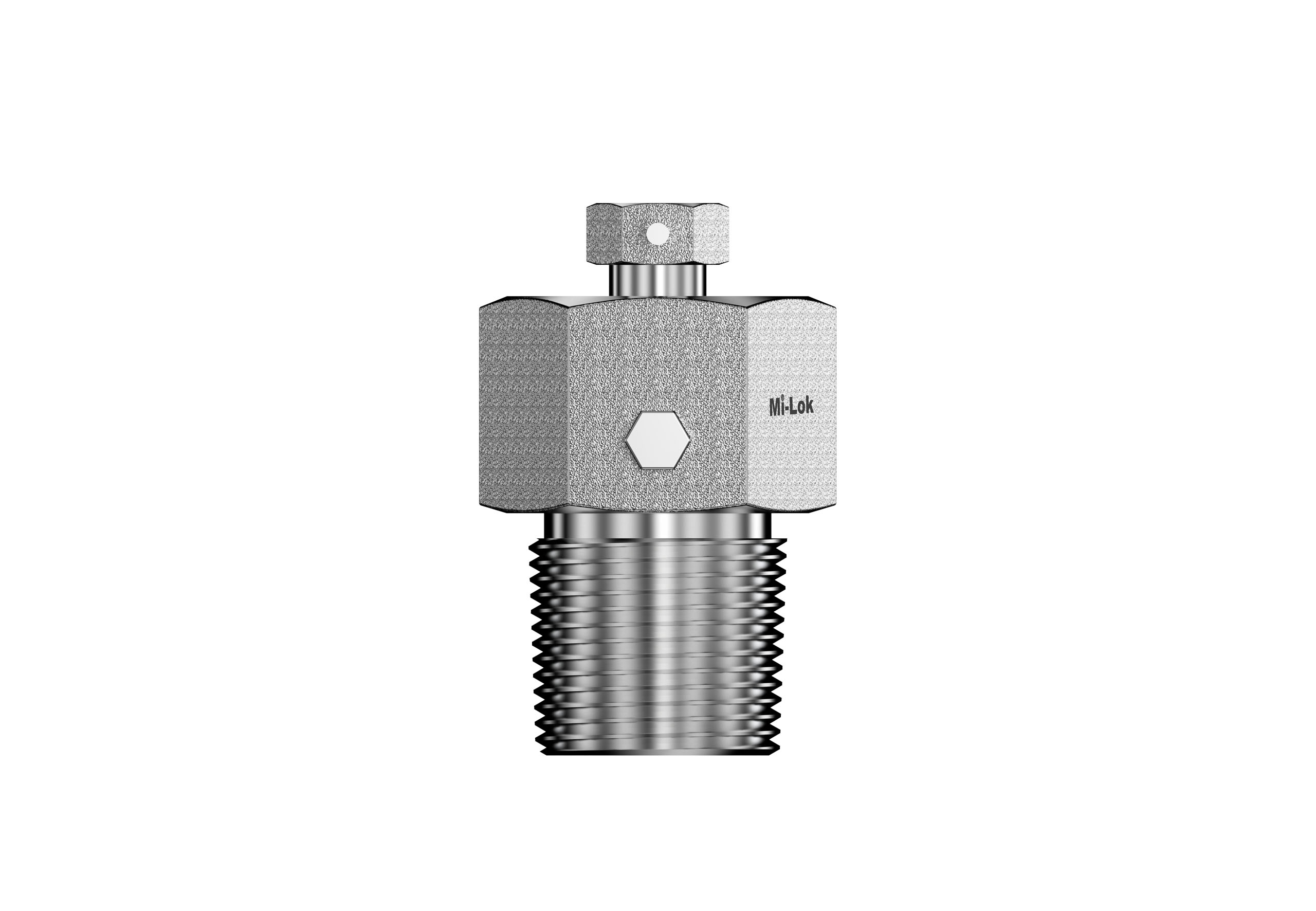 Mi-Lok stainless steel high pressure bleed valve with male NPT thread and hex body
