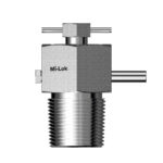 Side profile view of Mi-Lok bleed valve with vent tube tube extension and T-bar handle