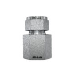 Mi-Lok stainless steel female connector tube fitting vertical side view