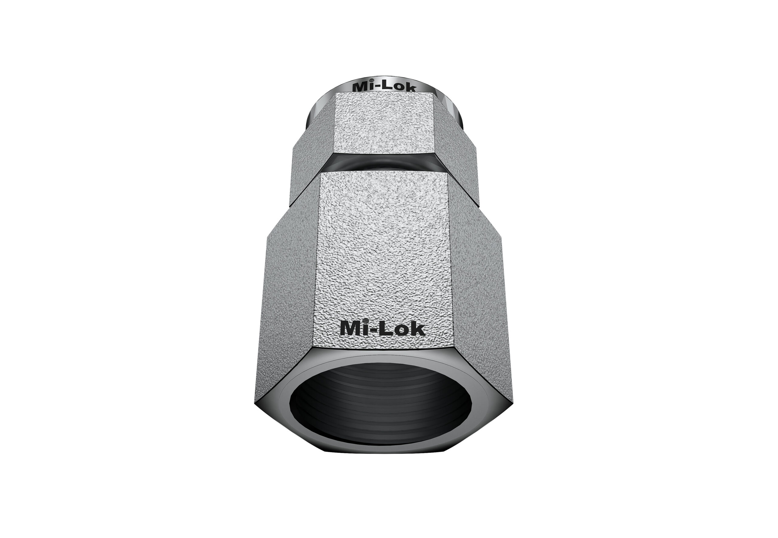 Mi-Lok female connector tube fitting showing internal female thread entry