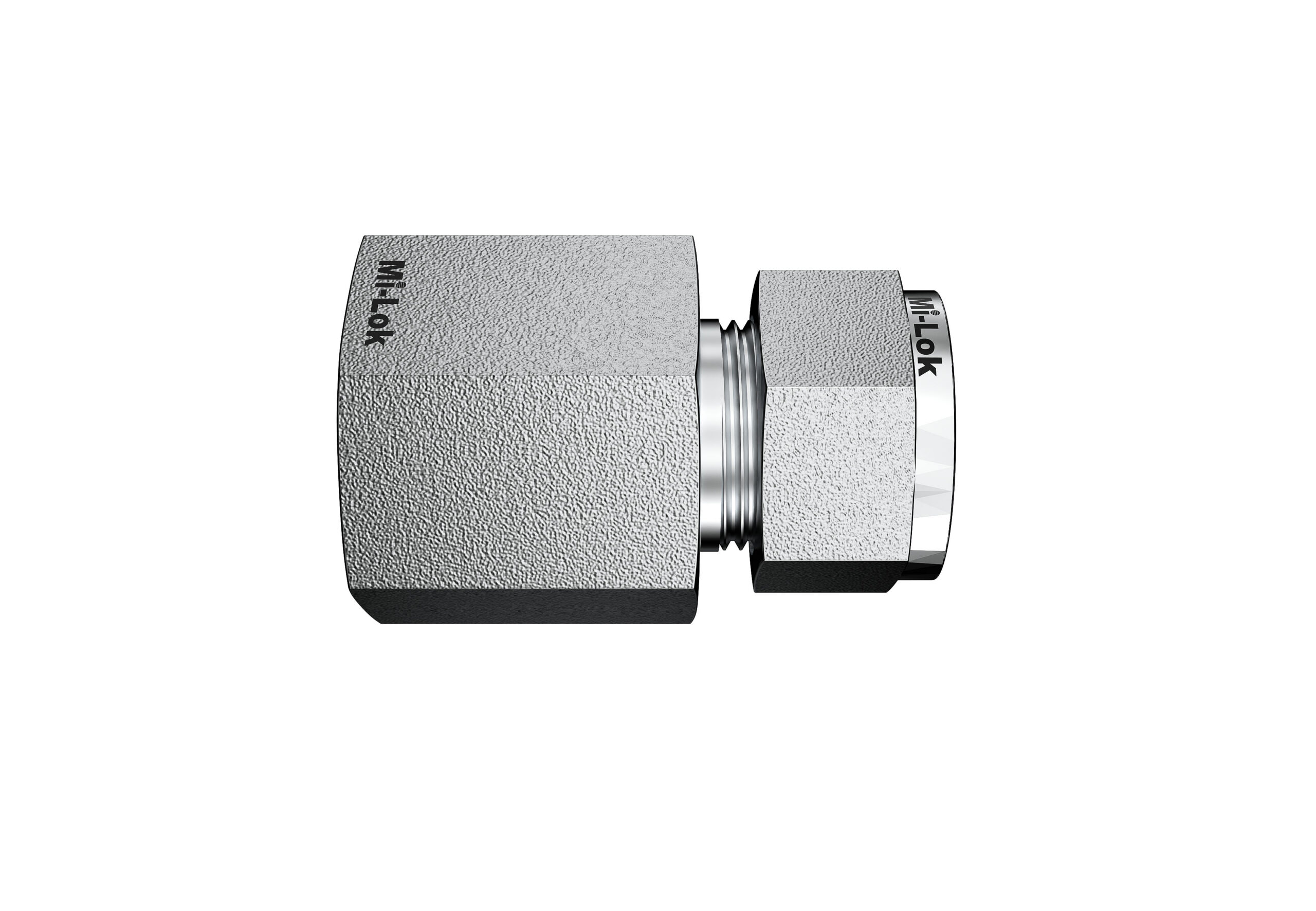 Mi-Lok stainless steel female tube connector horizontal profile view