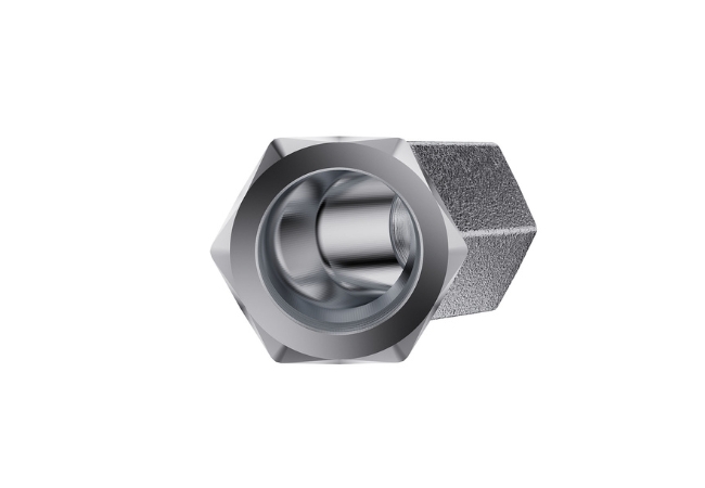 Mi-Lok 45-degree female elbow fitting.