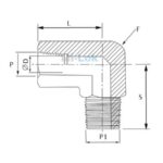 Mi-Lok 90-degree male female elbow.