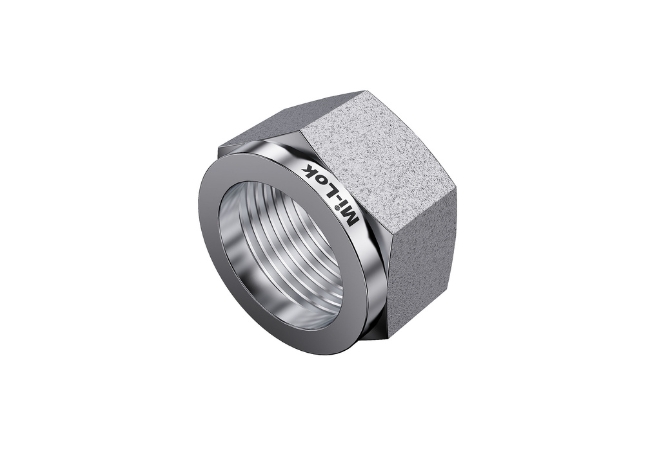 Mi-Lok compression nut internal female threads detail