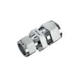 3D isometric perspective view of Mi-Lok stainless steel reducing union tube fitting