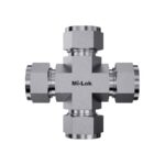 Mi-Lok 4-way union cross compression fitting front profile
