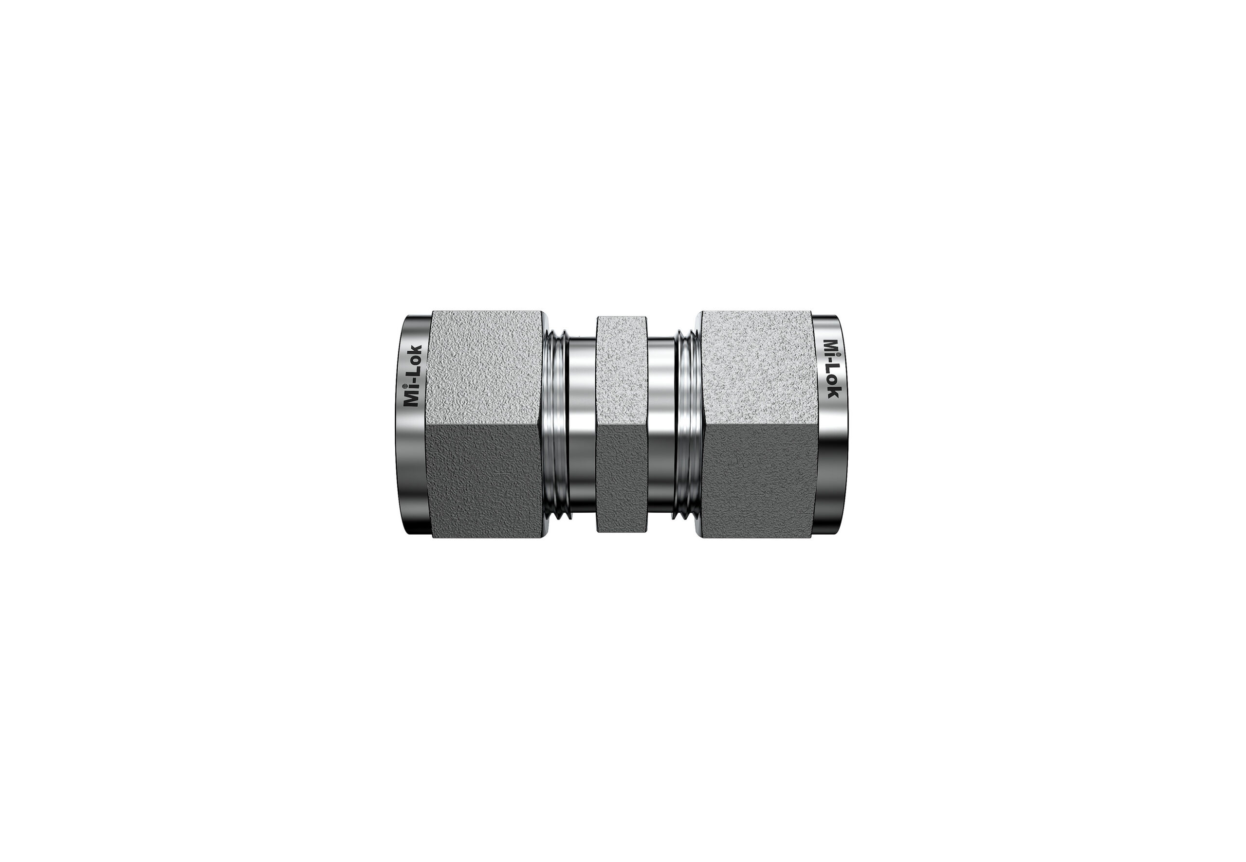 Mi-Lok stainless steel straight union fitting horizontal profile