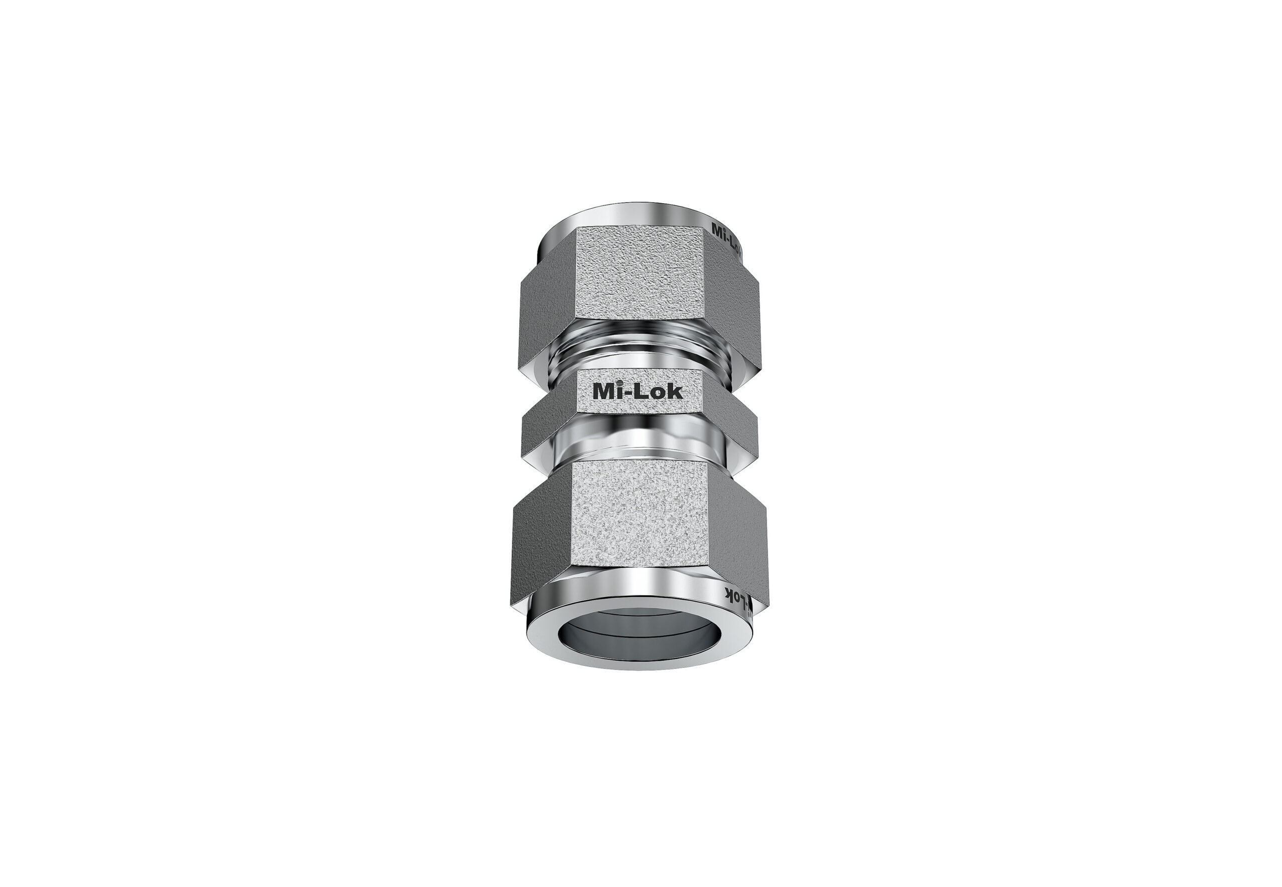 Mi-Lok straight union tube fitting front opening view