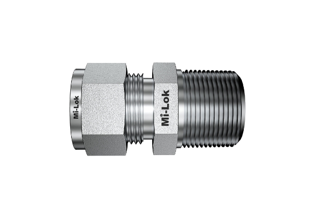 Mi-Lok stainless steel male connector tube fitting