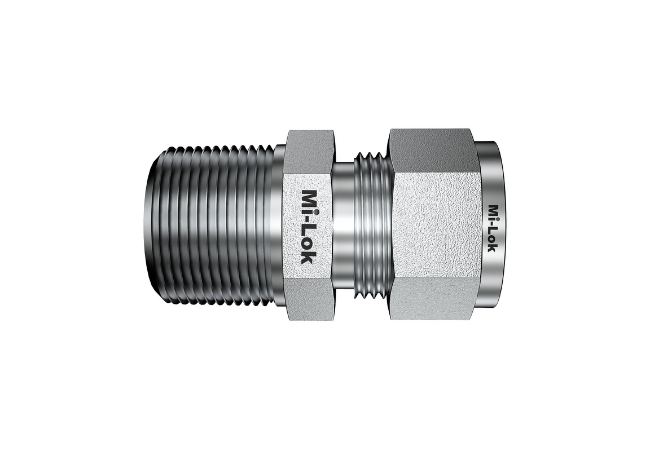 Mi-Lok stainless steel male connector tube fitting
