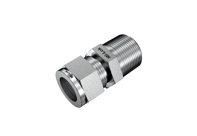 Mi-Lok stainless steel male connector tube fitting
