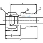 Mi-Lok male connector technical drawing