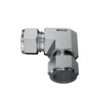 Mi-Lok stainless steel union elbow compression tube fitting side perspective