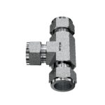 Mi-Lok stainless steel union tee fitting vertical side profile