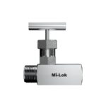 Mi-Lok stainless steel high pressure needle valve side view