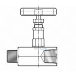Mi-Lok high pressure needle valve technical engineering line drawing